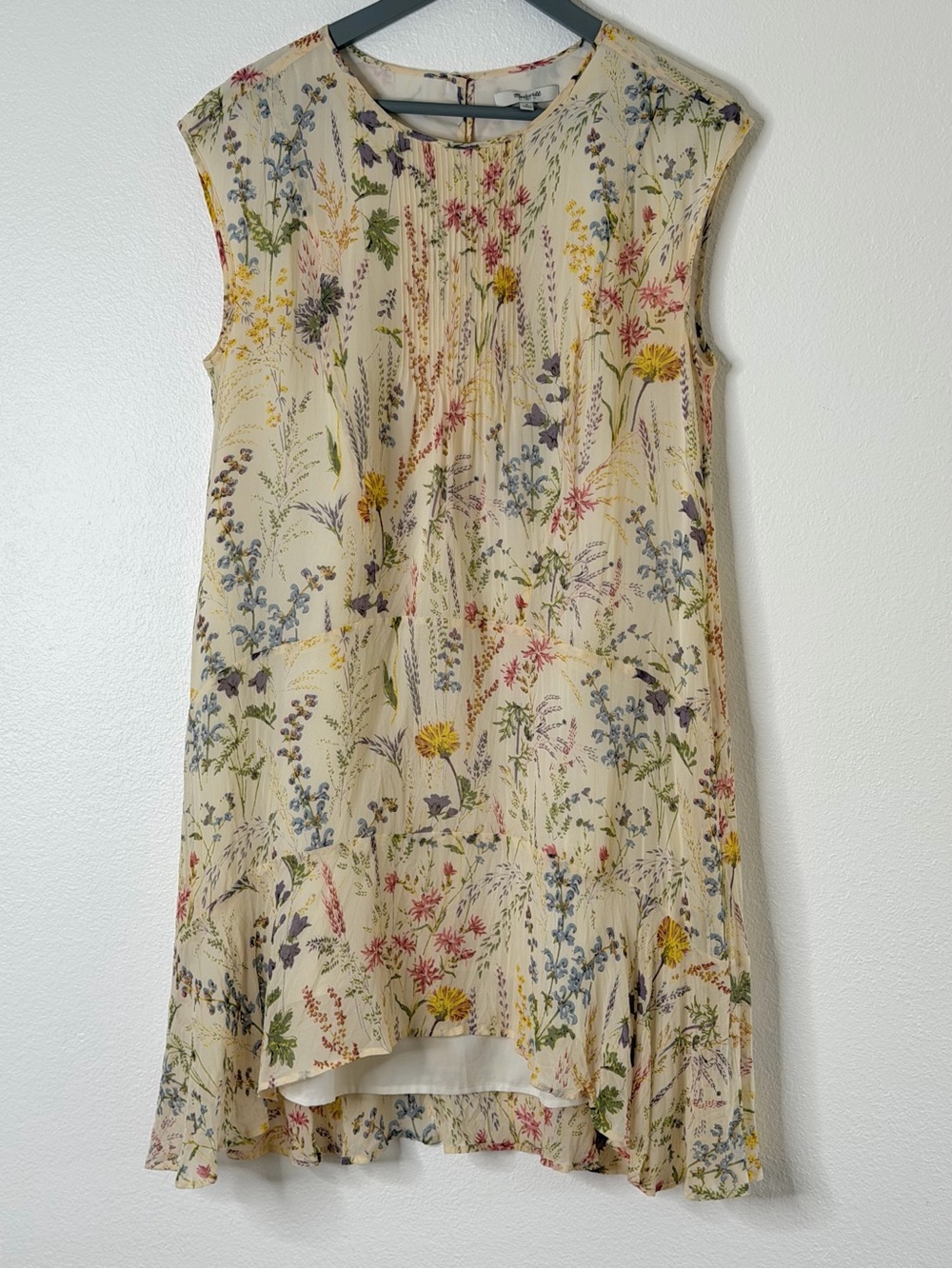 Madewell 100% SILK Dress Cream Floral print - size US 4